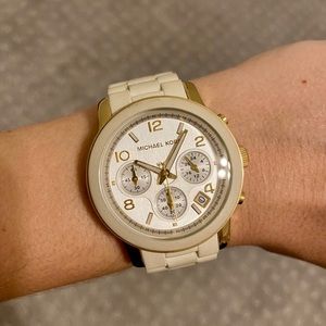 Off white and Gold Michael Kors watch